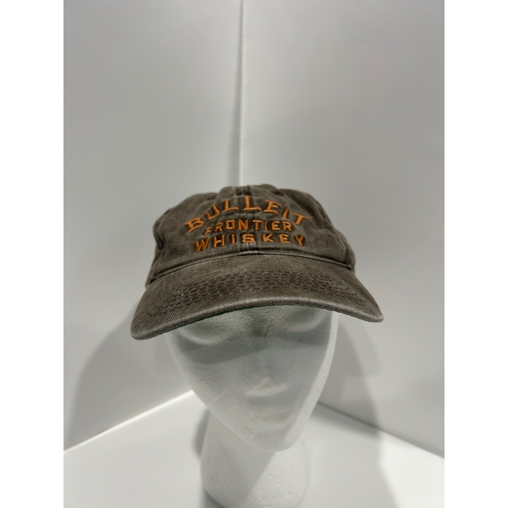 Vintage Bulleit Frontier Whiskey Hat Adjustable Snapback Baseball Cap Distressed